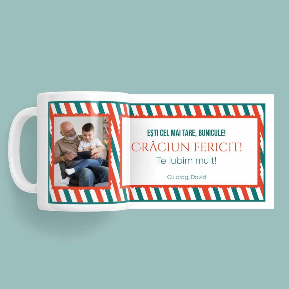 Tazza personalizzata con una frase e una foto - Buon Natale!