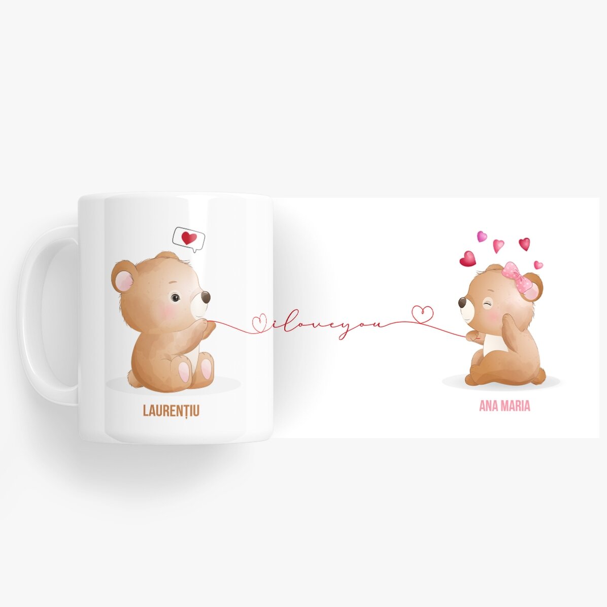 Tazza personalizzata con scritta - Orsetti innamorati
