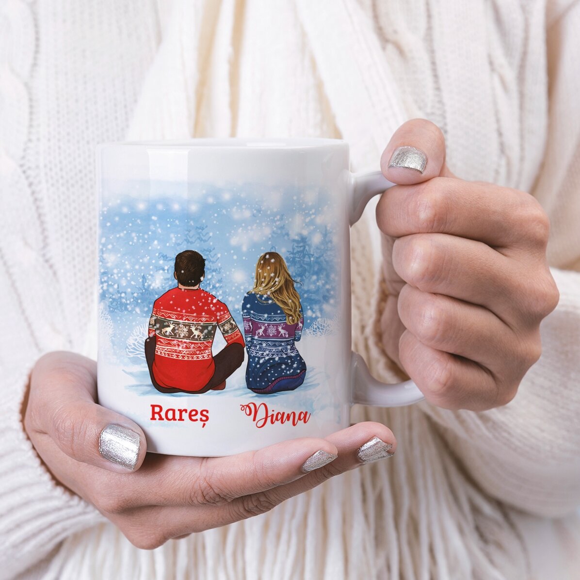 Tazza personalizzata con nome per coppie - Buon Natale
