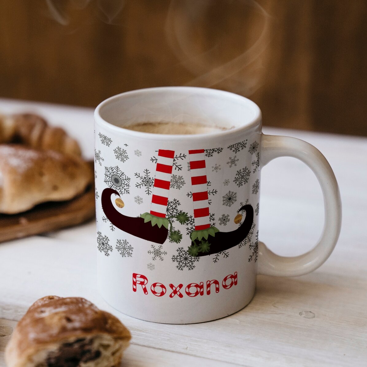 Tazza personalizzata Elf con scritta - modello natalizio