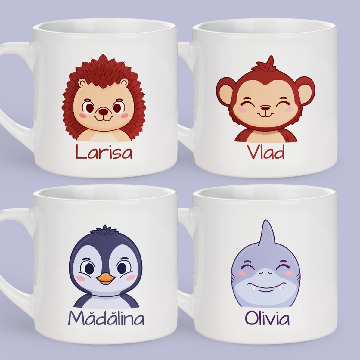 Tazza personalizzata per bambini con nome - Simpatico animaletto