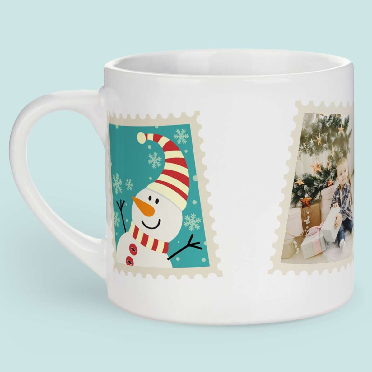 Tazza personalizzata per bambini con una foto - Timbro natalizio