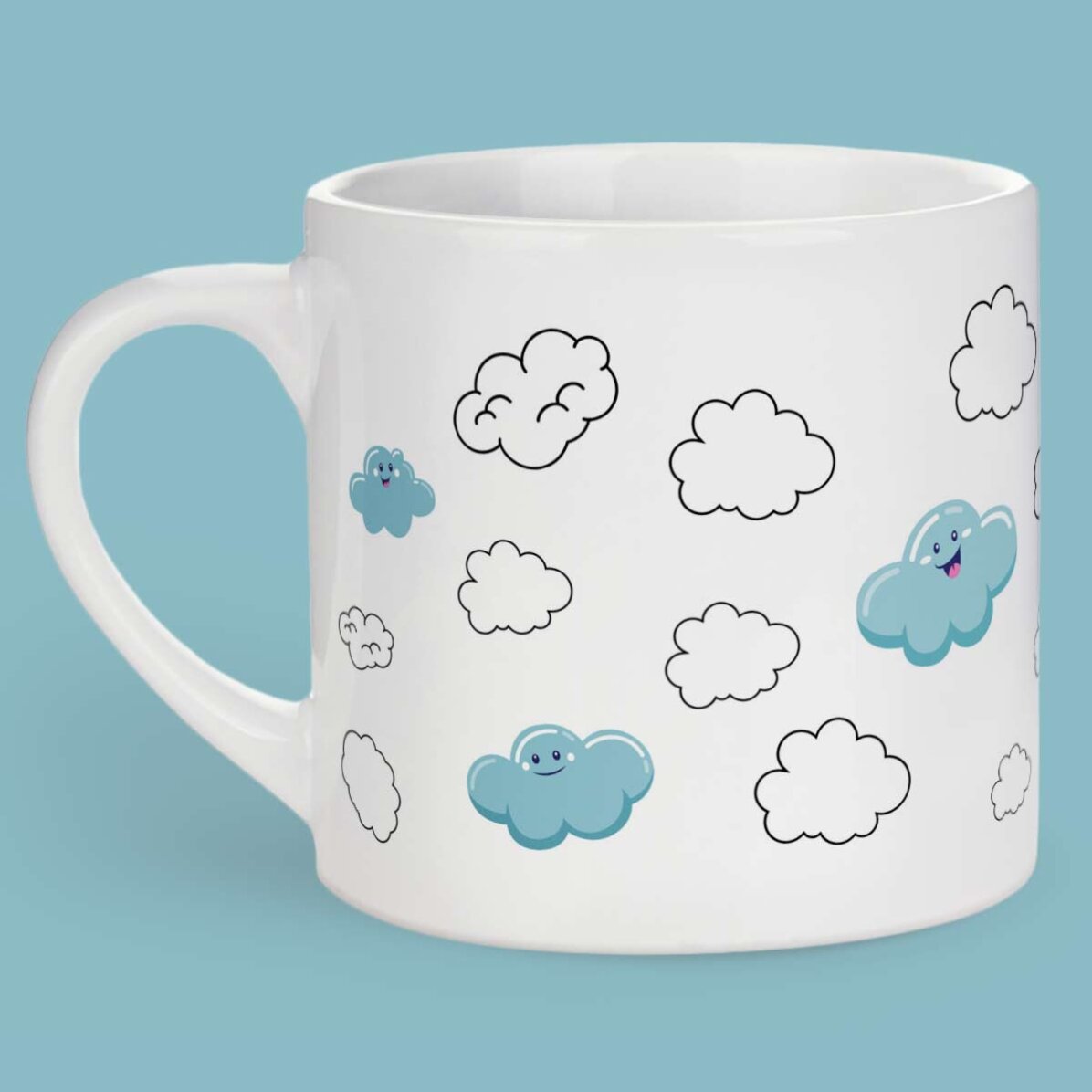 Tazza personalizzata per bambini con scritta - Il nuvolino allegro
