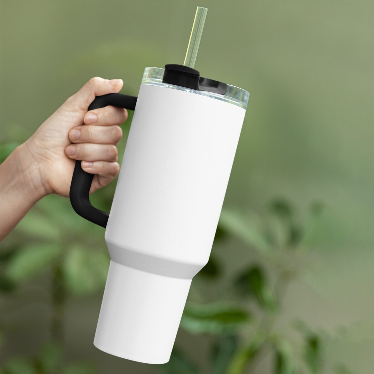 Thermos mug with handle and straw, personalised with text - Scorpio zodiac sign