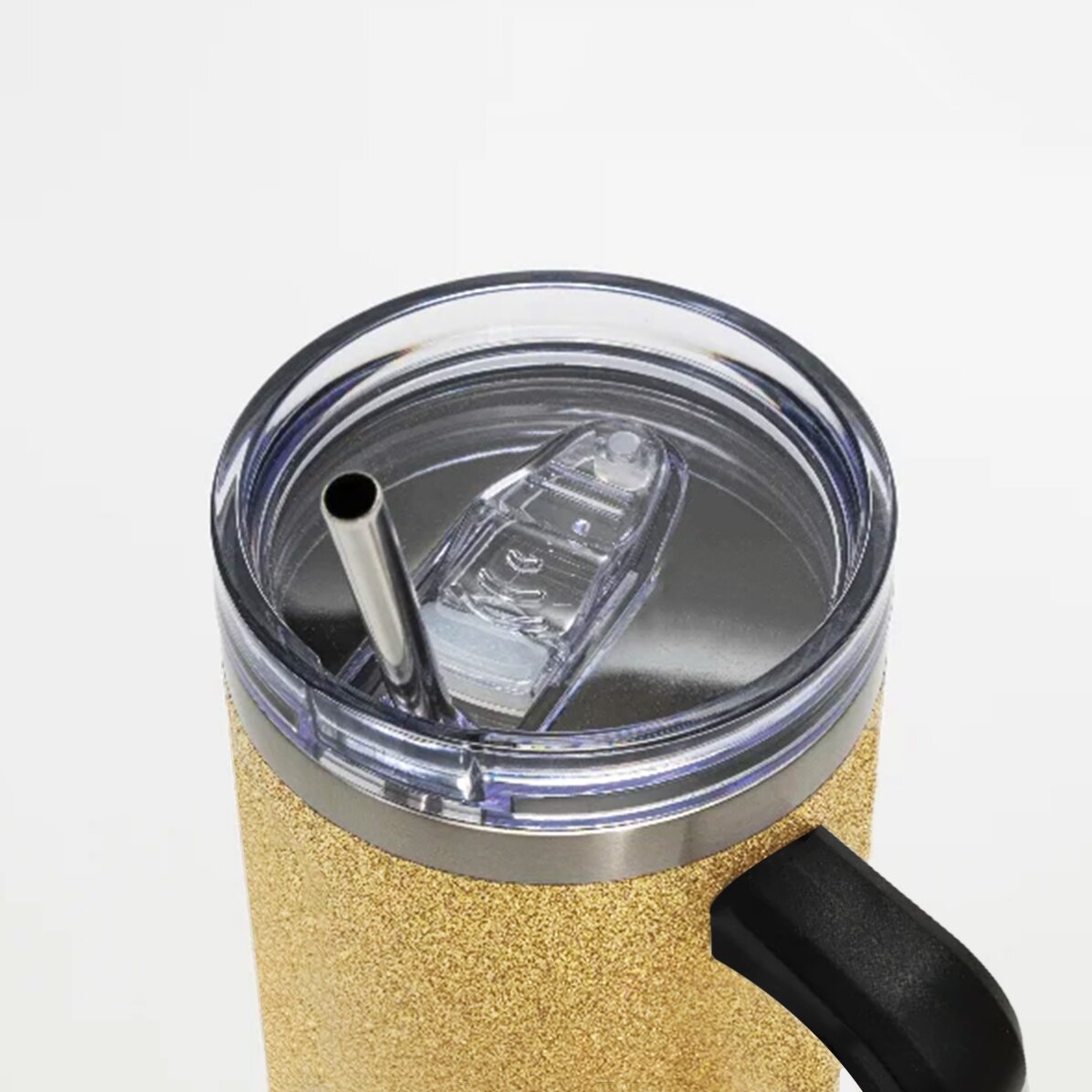 Thermos mug with handle and straw, personalised with text - Scorpio zodiac sign