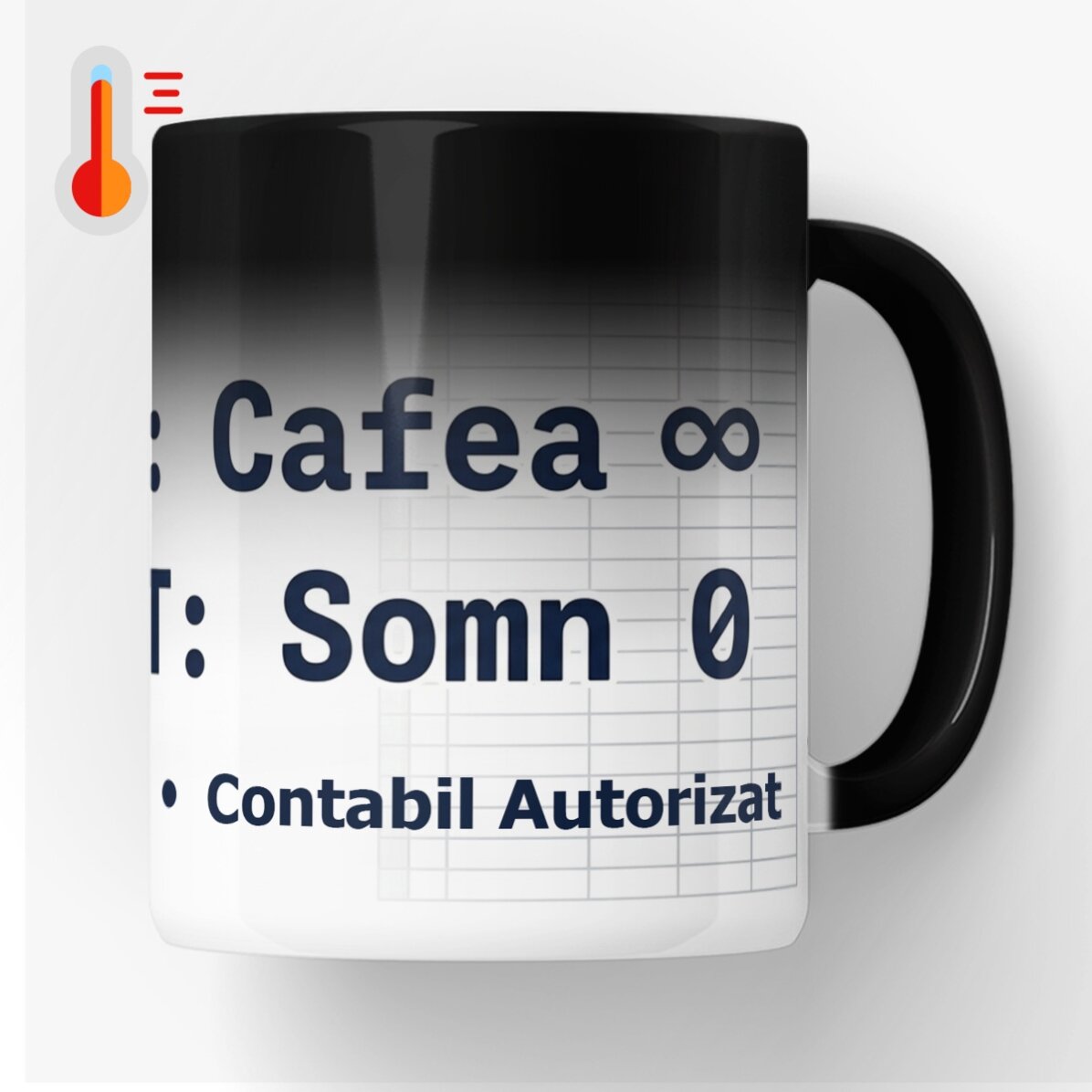 Tazza termosensibile personalizzata con testo - Contabilità