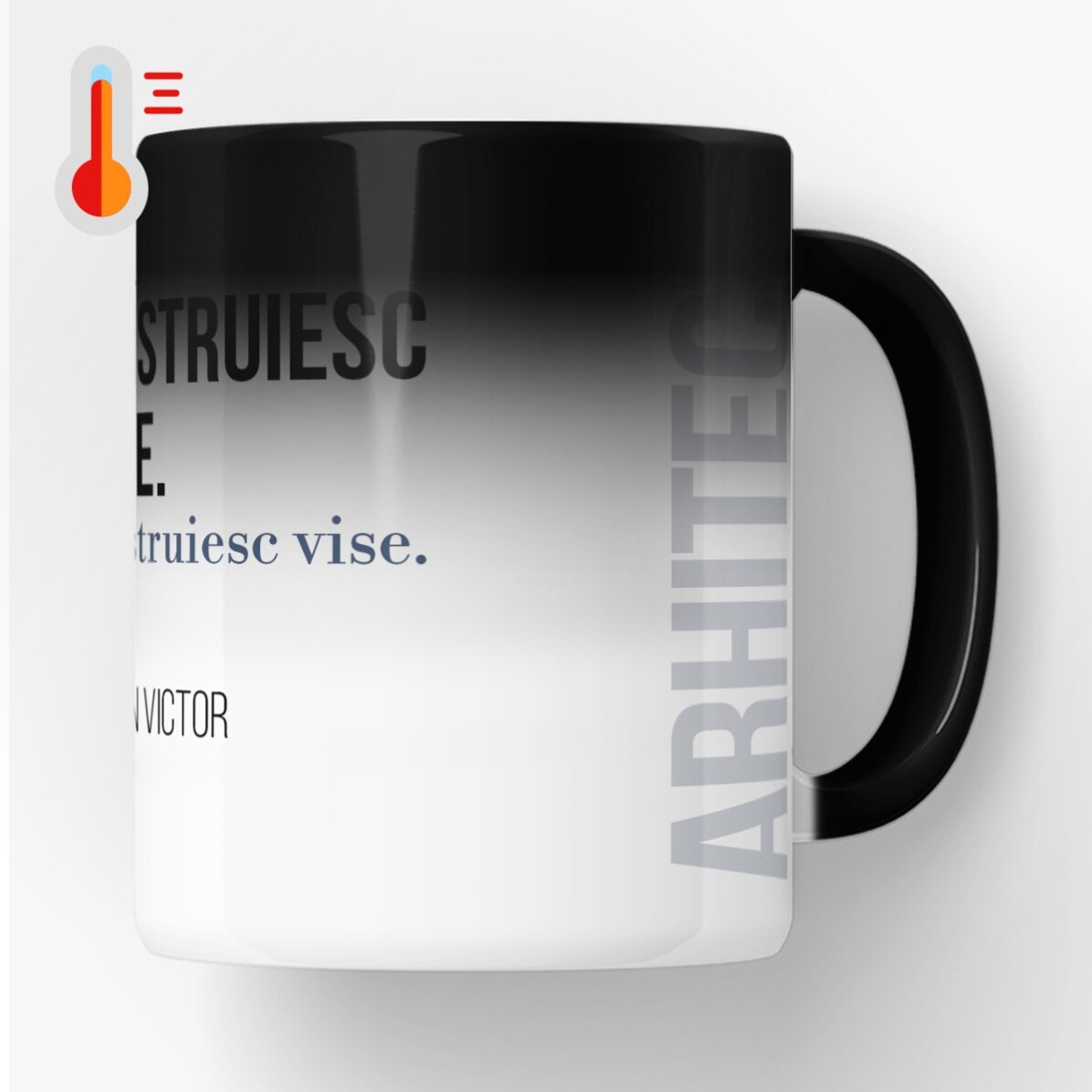 Tazza termosensibile personalizzata con scritta per architetti