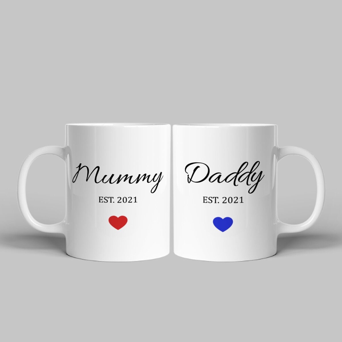 Tazze per coppie con scritta - Mom & Dad