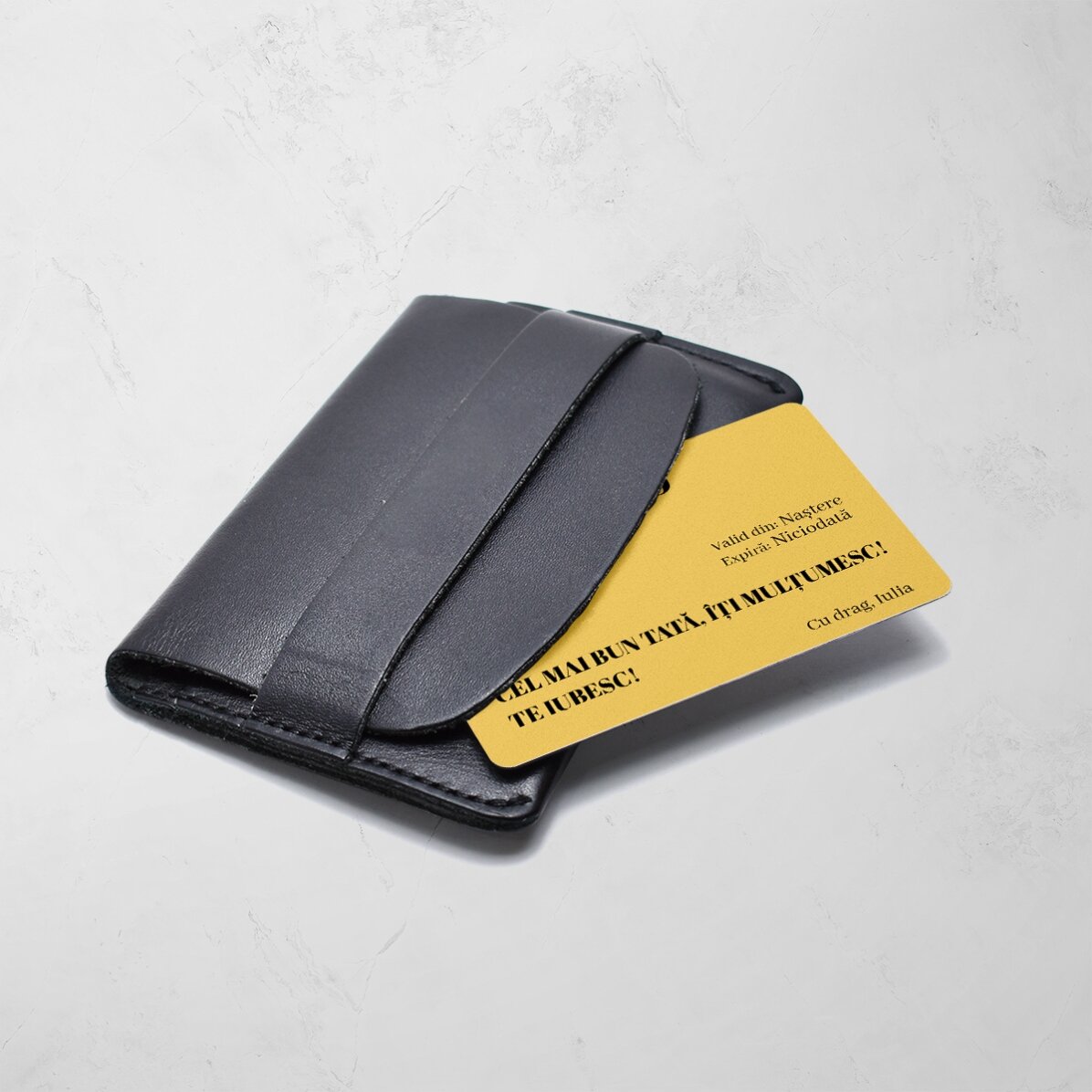 Tessera in alluminio personalizzata fronte-retro con messaggio e foto - Bank
