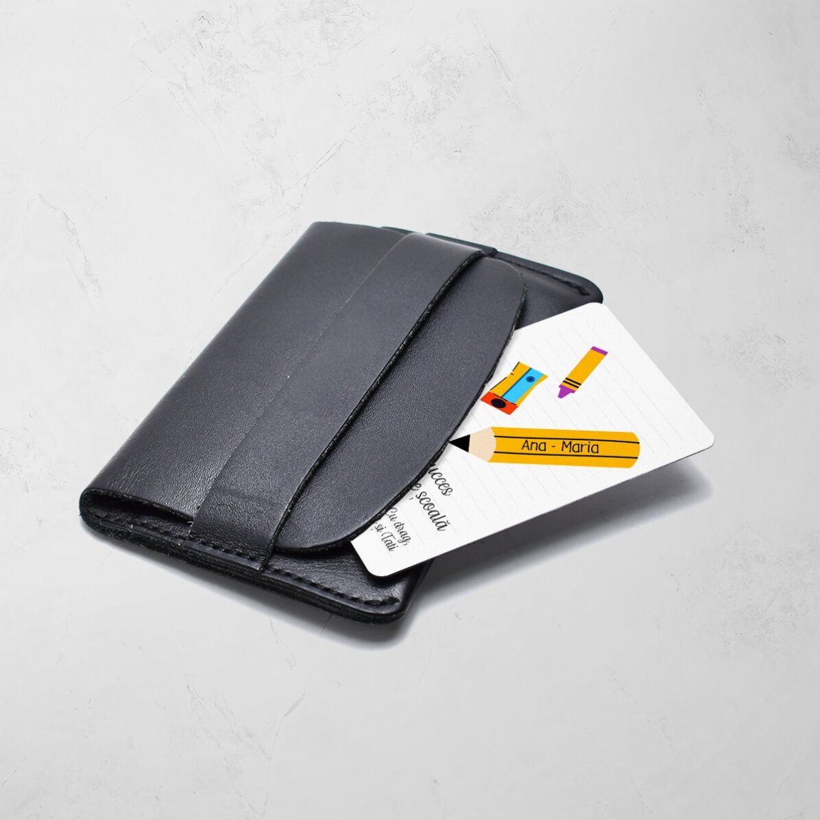 Tessera in alluminio personalizzata su entrambi i lati con messaggio e foto - Good Luck