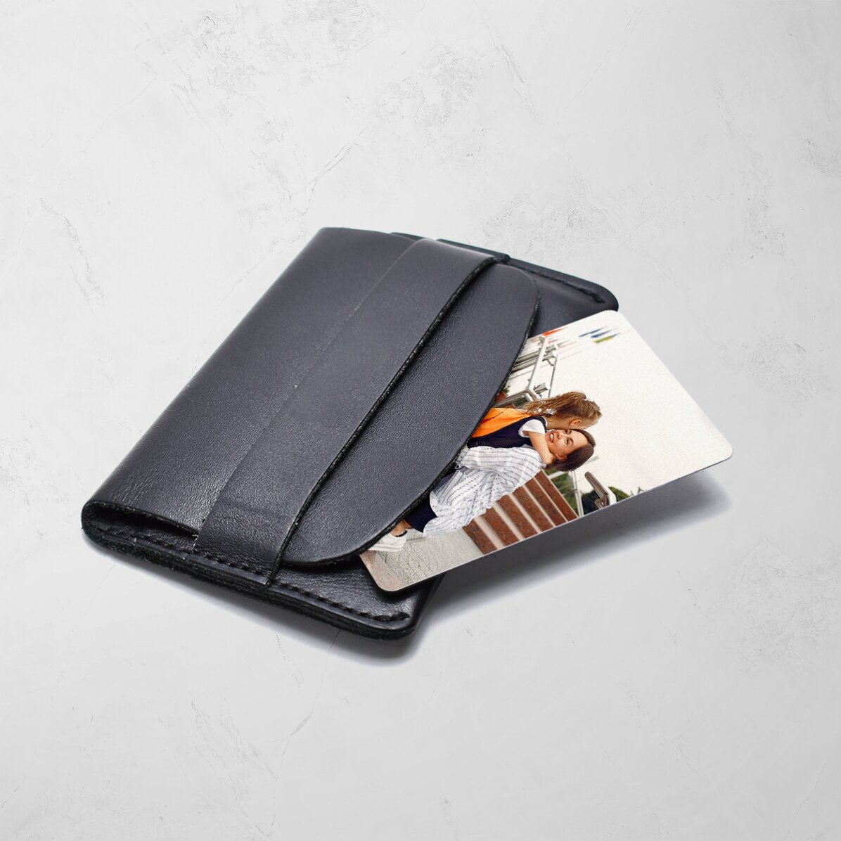 Tessera in alluminio personalizzata su entrambi i lati con messaggio e foto - Good Luck