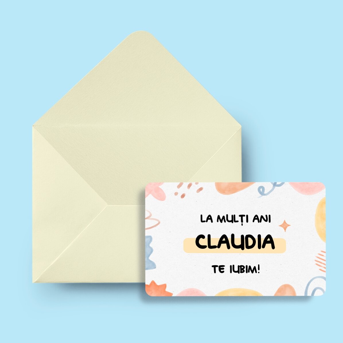 Biglietto in alluminio personalizzato fronte-retro con messaggio e foto - Compleanno