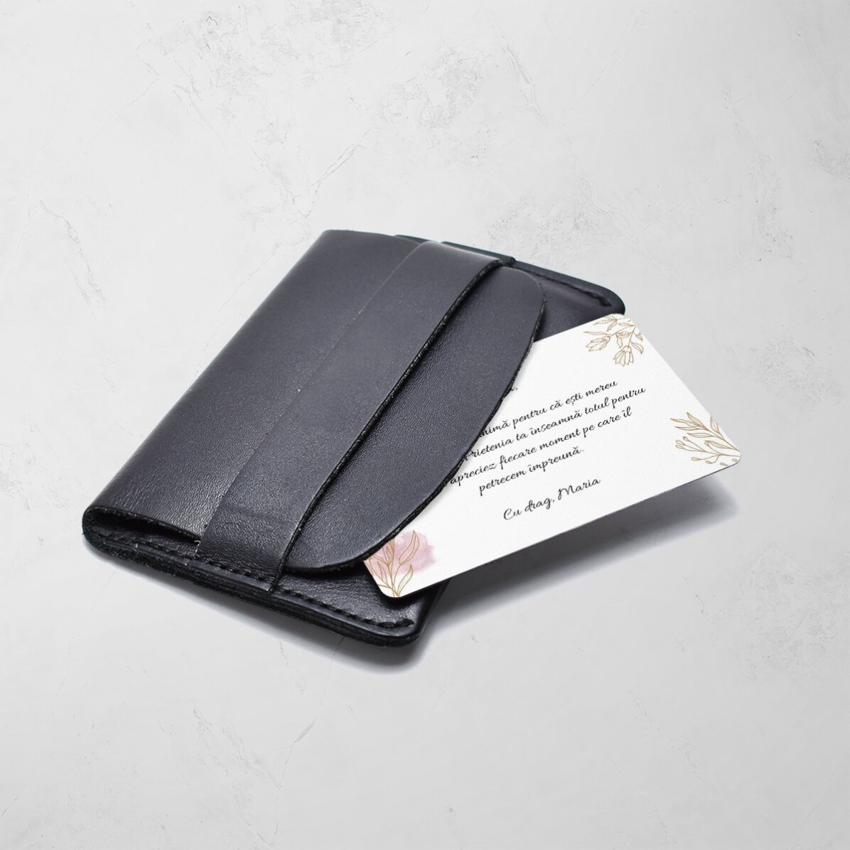 Tessera in alluminio personalizzata fronte-retro con messaggio - Grazie