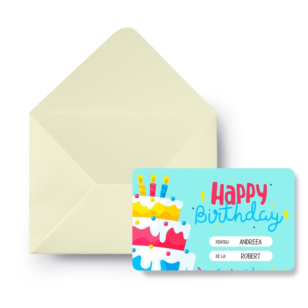 Tessera in alluminio personalizzata su entrambi i lati con messaggio - Buon compleanno