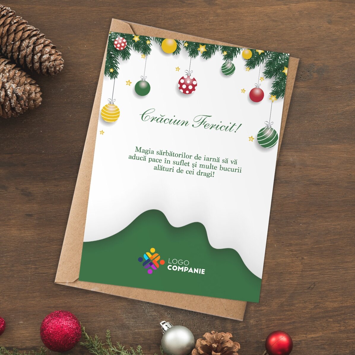 Biglietto personalizzato con logo e testo - Biglietto di Natale