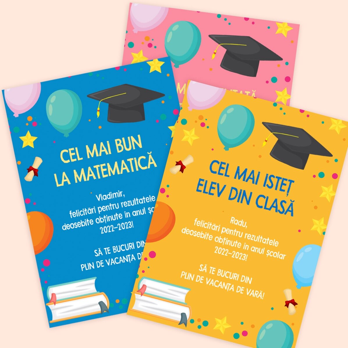 Biglietto personalizzato con messaggio per i bambini - Fine dell