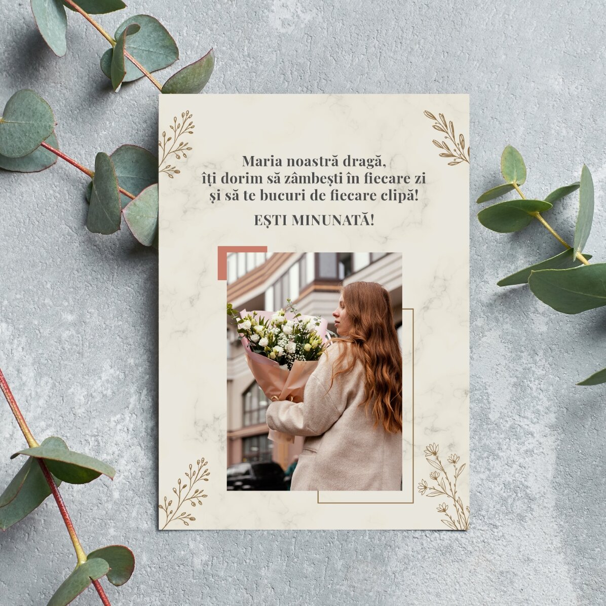 Biglietto personalizzato con una foto e un messaggio per lei