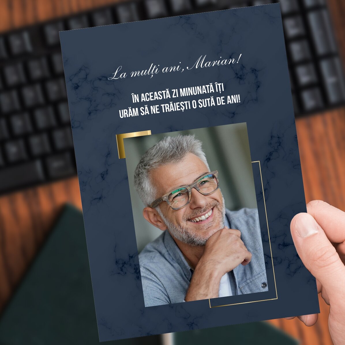 Biglietto personalizzato con una foto e un messaggio per lui