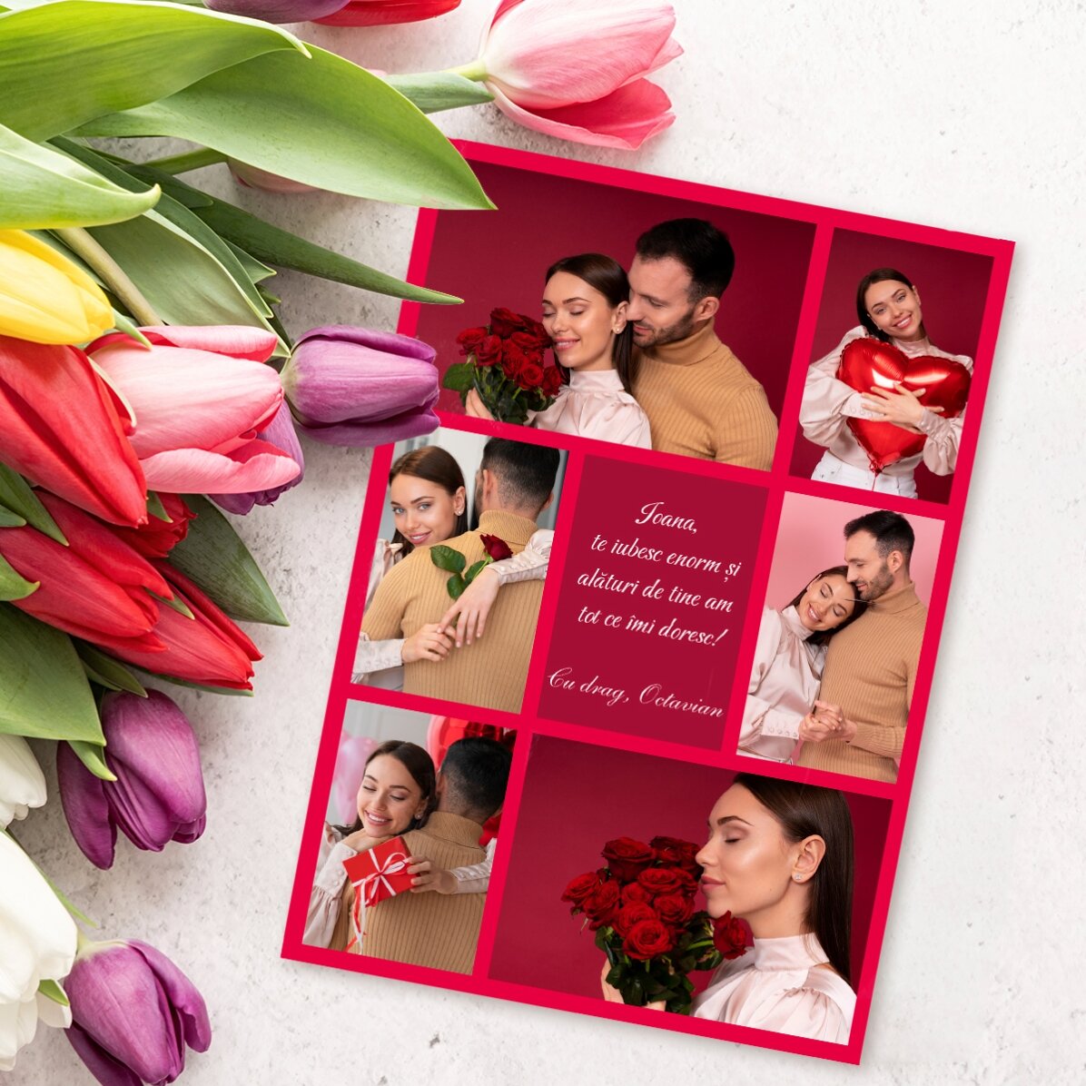 Biglietto personalizzato con foto e messaggio - Con affetto