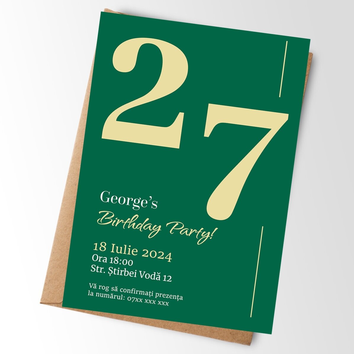 Biglietto personalizzato con testo - invito a una festa