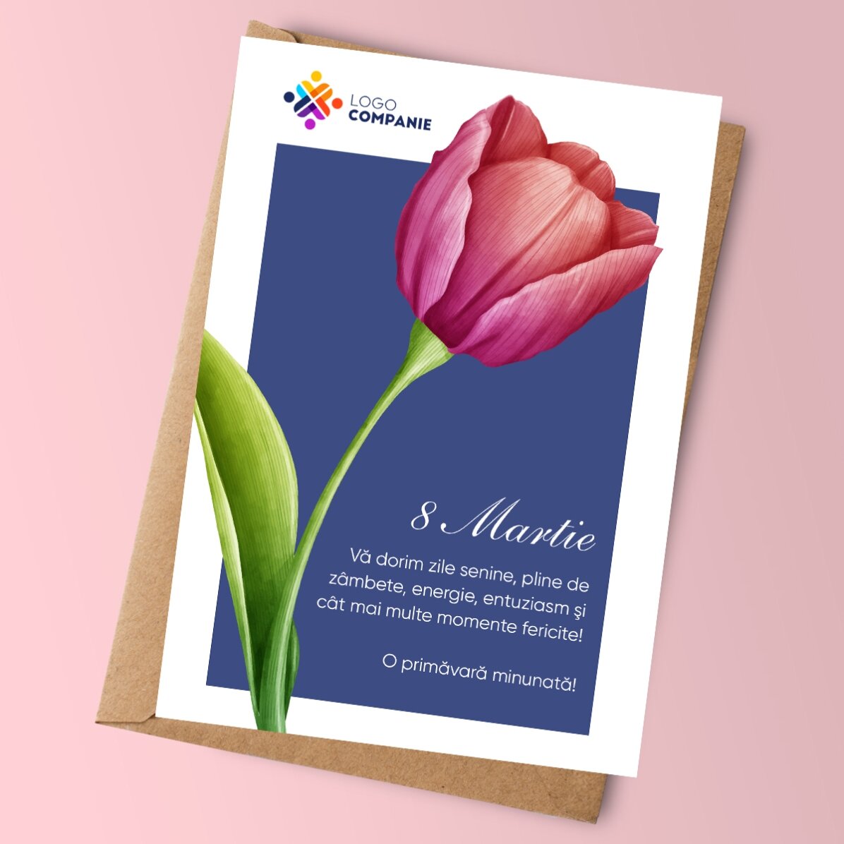 Tessera personalizzata con testo e logo - Primavera