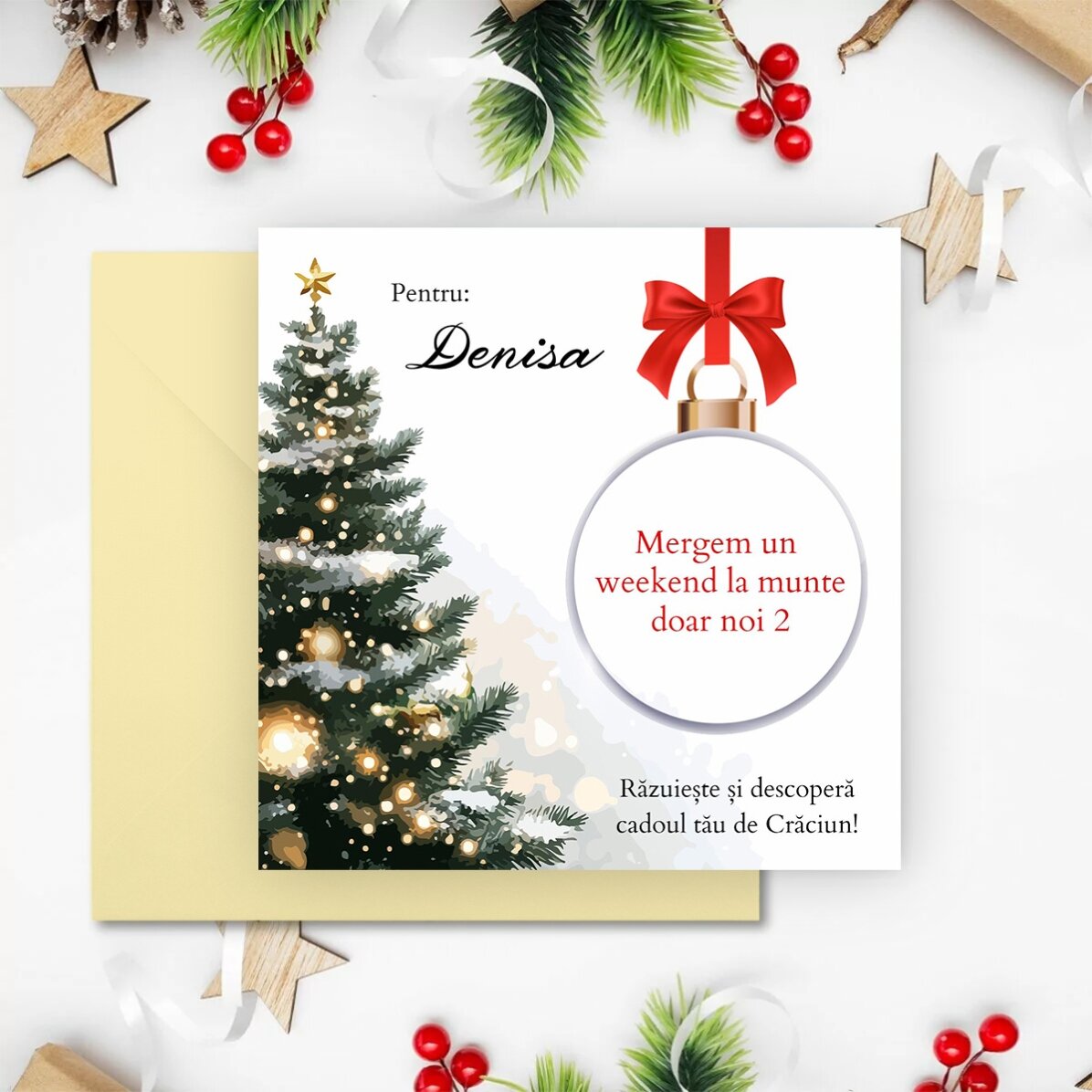 Carta gratta e vinci personalizzata con messaggio - Regalo a sorpresa