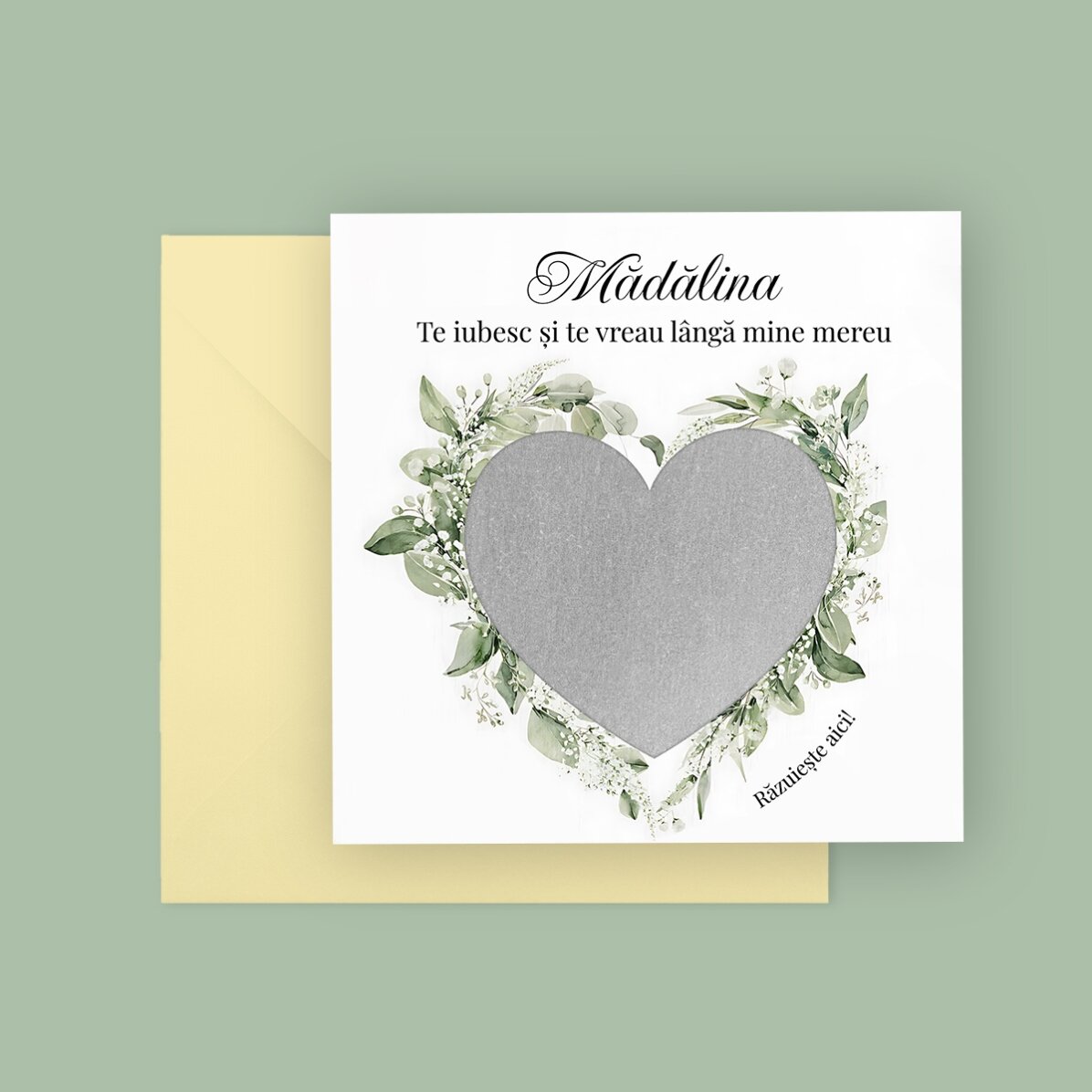 Cartolina gratta e vinci personalizzata con messaggio - Proposta di matrimonio