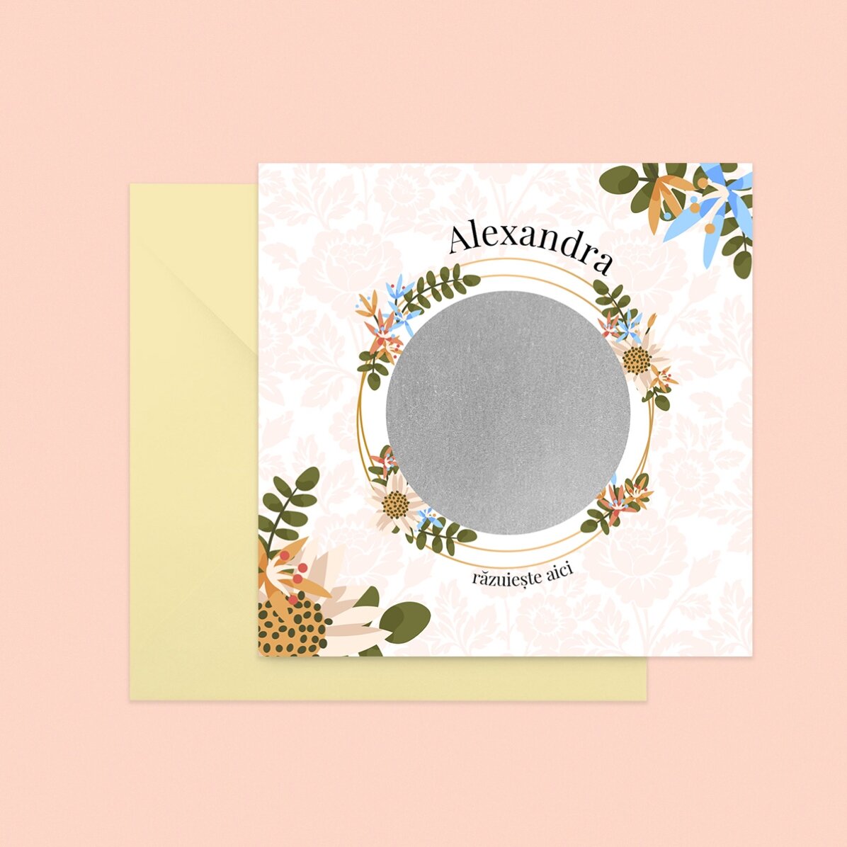 Personalised scratch card with message - Flower proposal