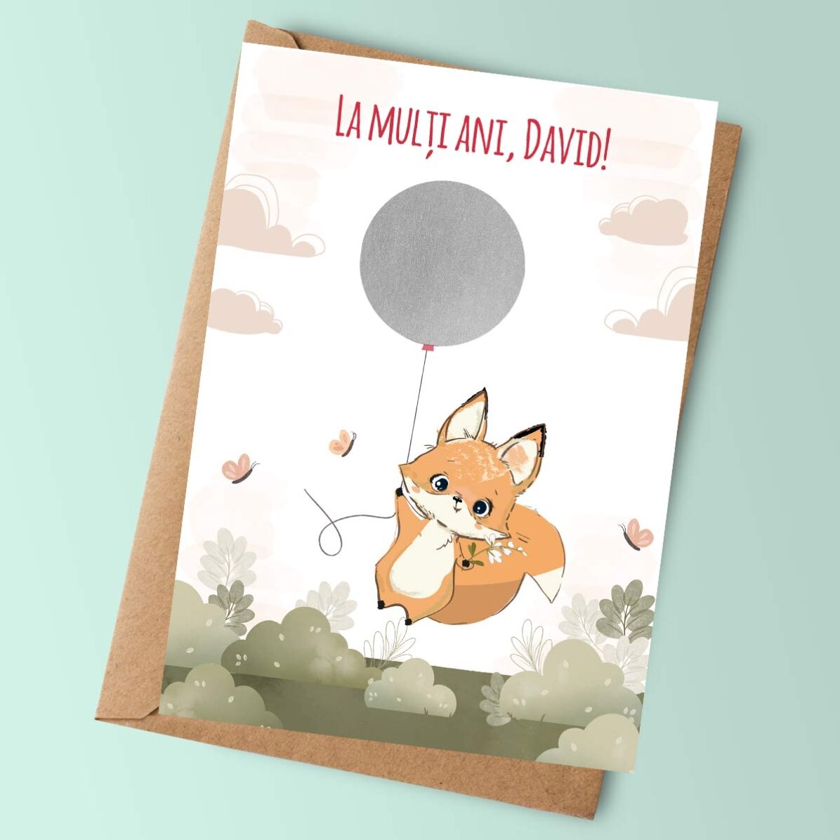 Biglietto gratta e vinci personalizzato con messaggio per bambini - Compleanno