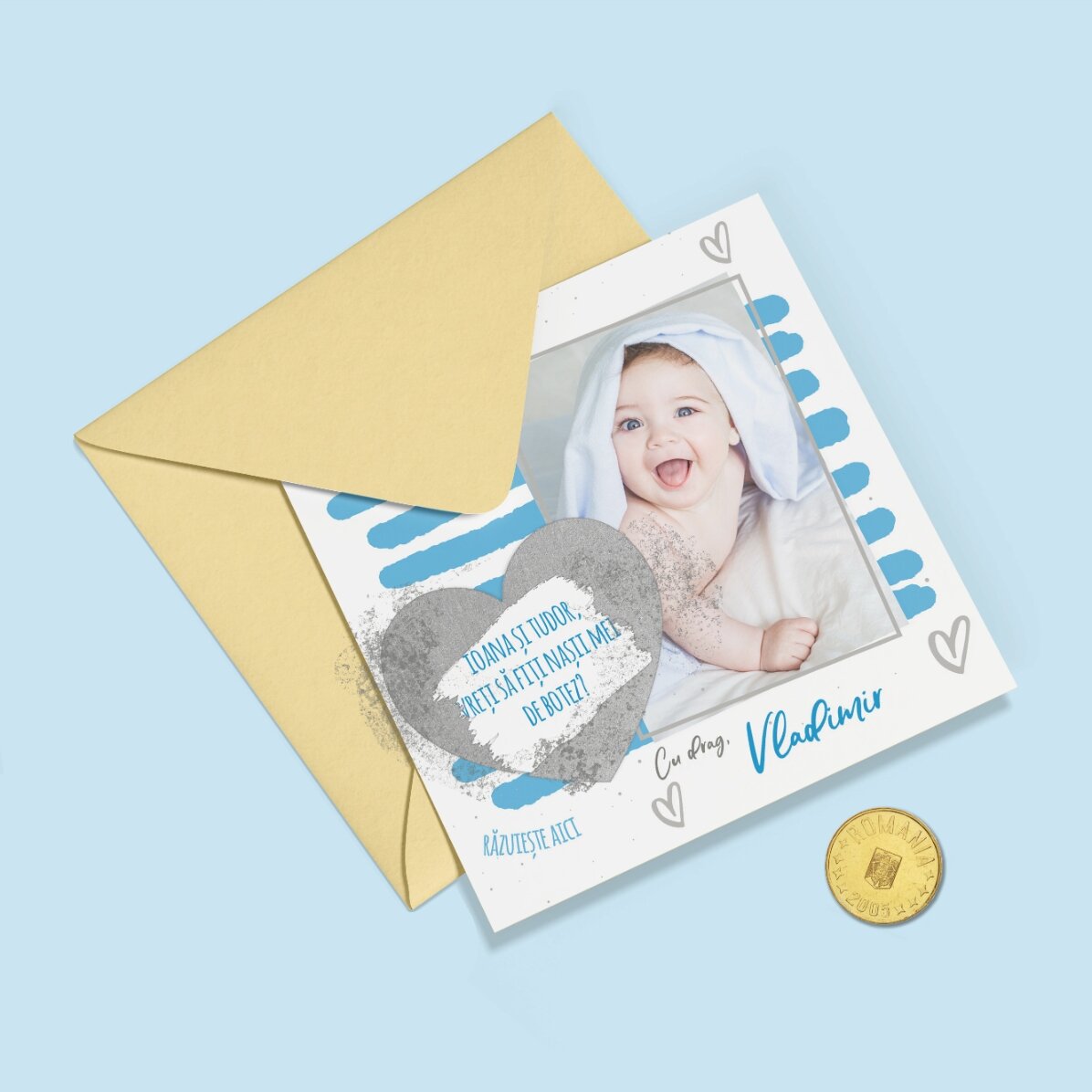 Carta gratta e vinci personalizzata con messaggio e foto - Love