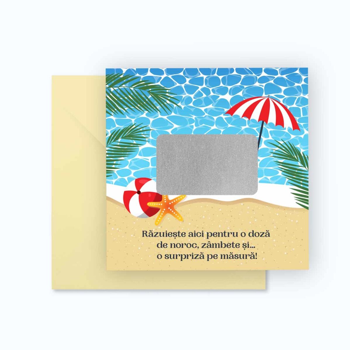 Carta gratta e vinci personalizzata con messaggio - Vacanze