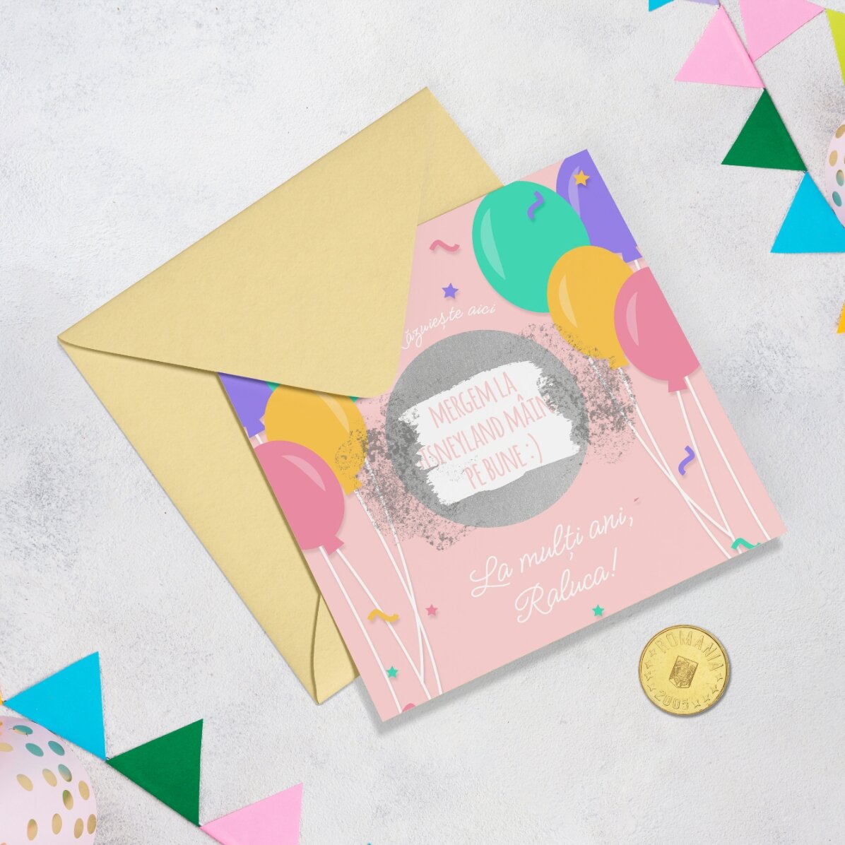 Biglietto gratta e vinci personalizzato con messaggio - Compleanno