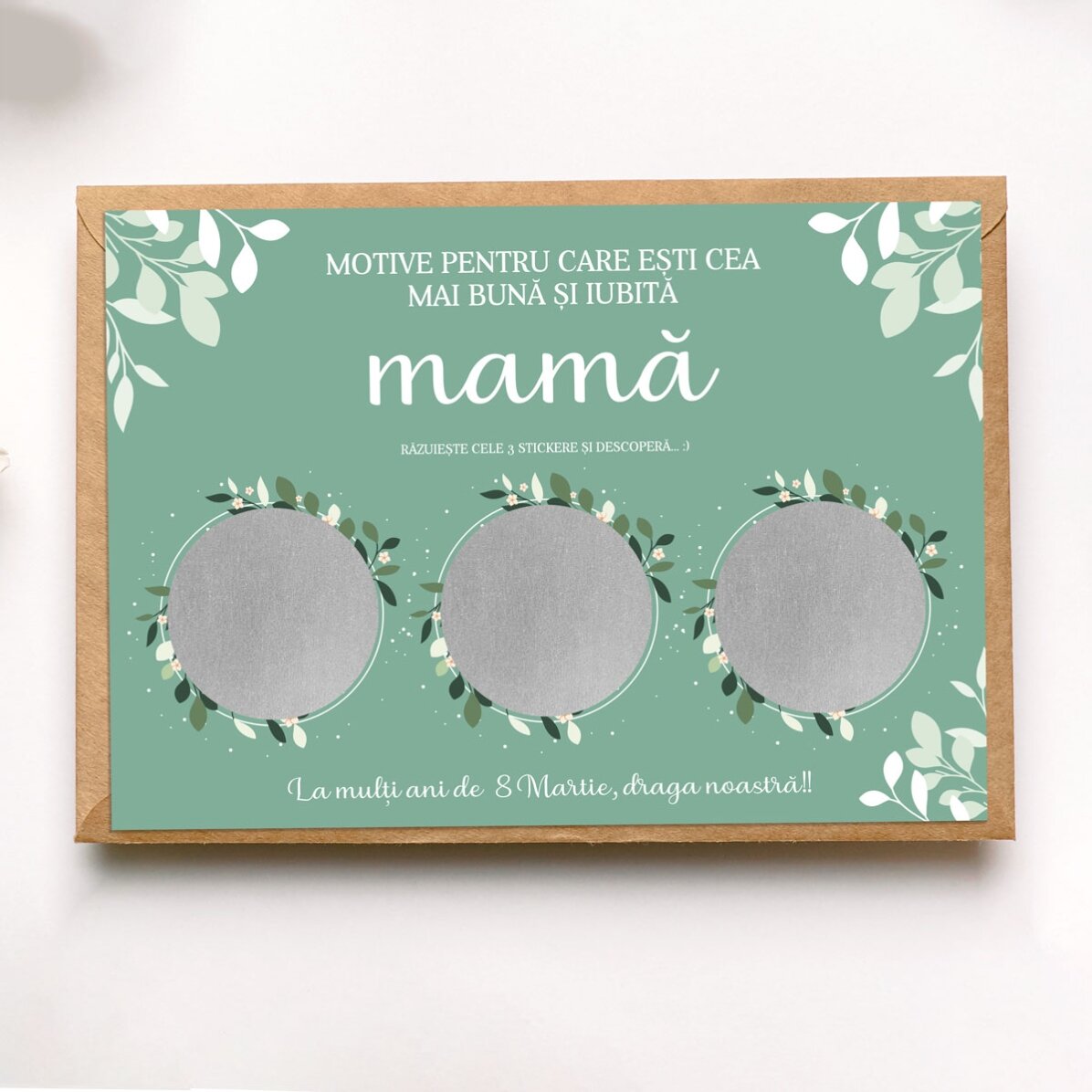 Personalised scratch card with motifs for the best mum