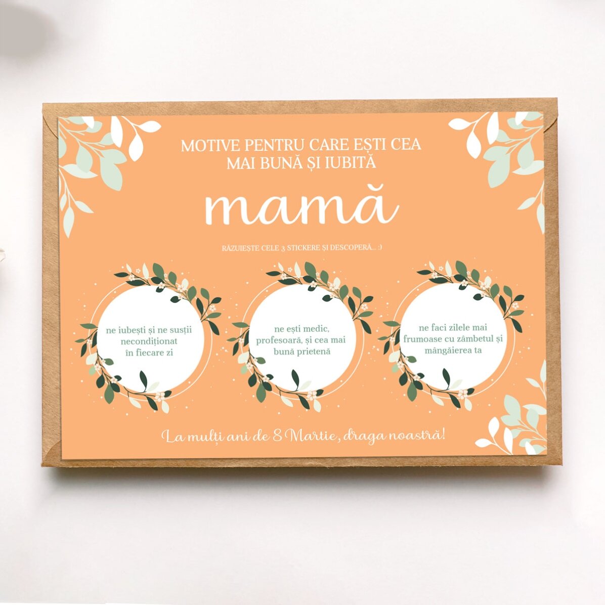 Personalised scratch card with motifs for the best mum