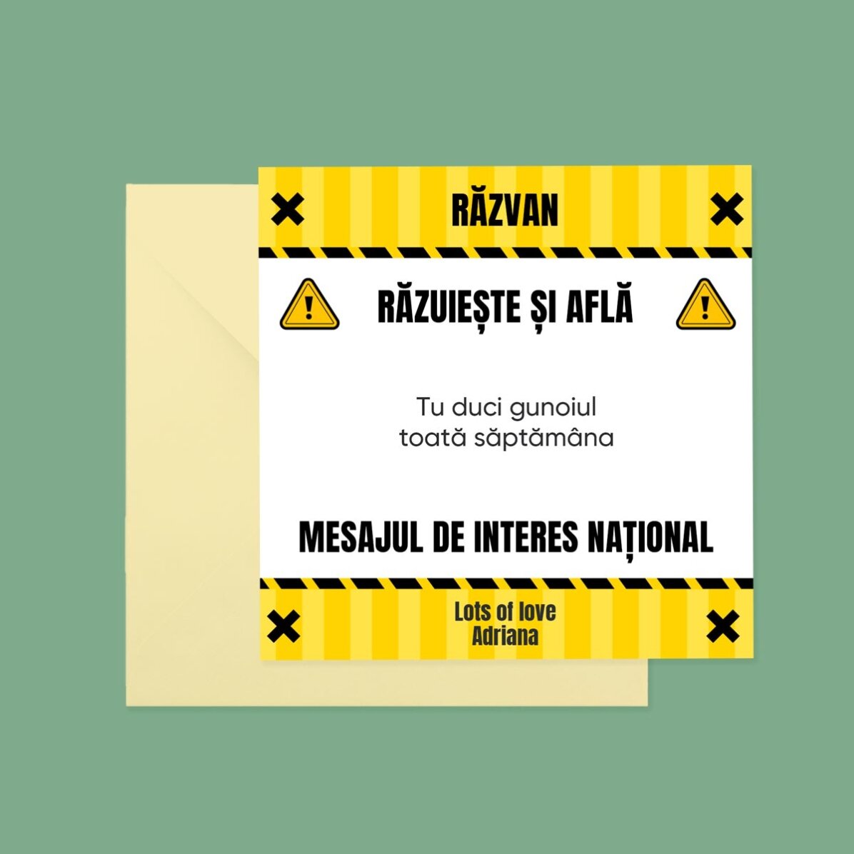 Carta gratta e vinci personalizzata con testo - Interes National