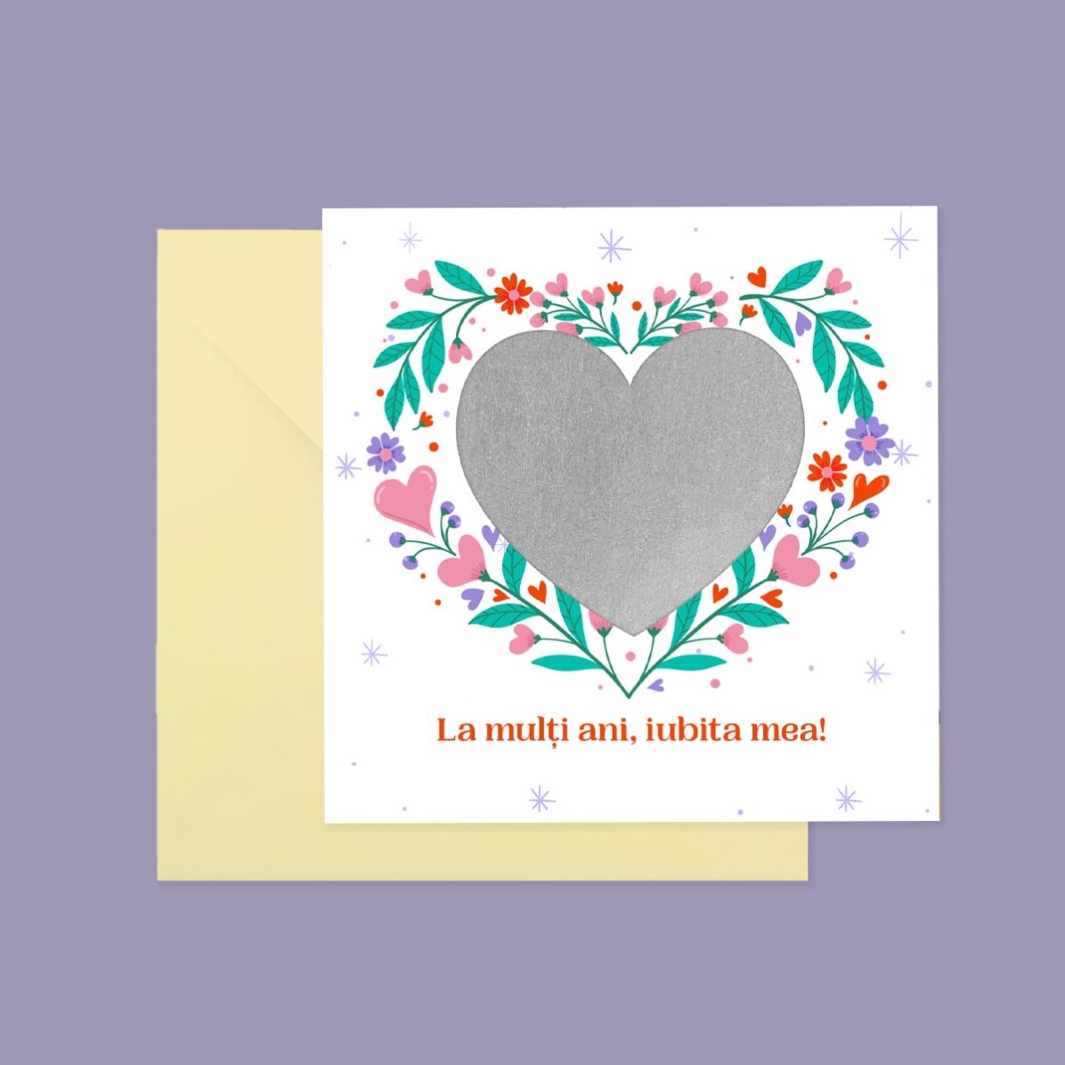 Carta gratta e vinci personalizzata con testo - Love