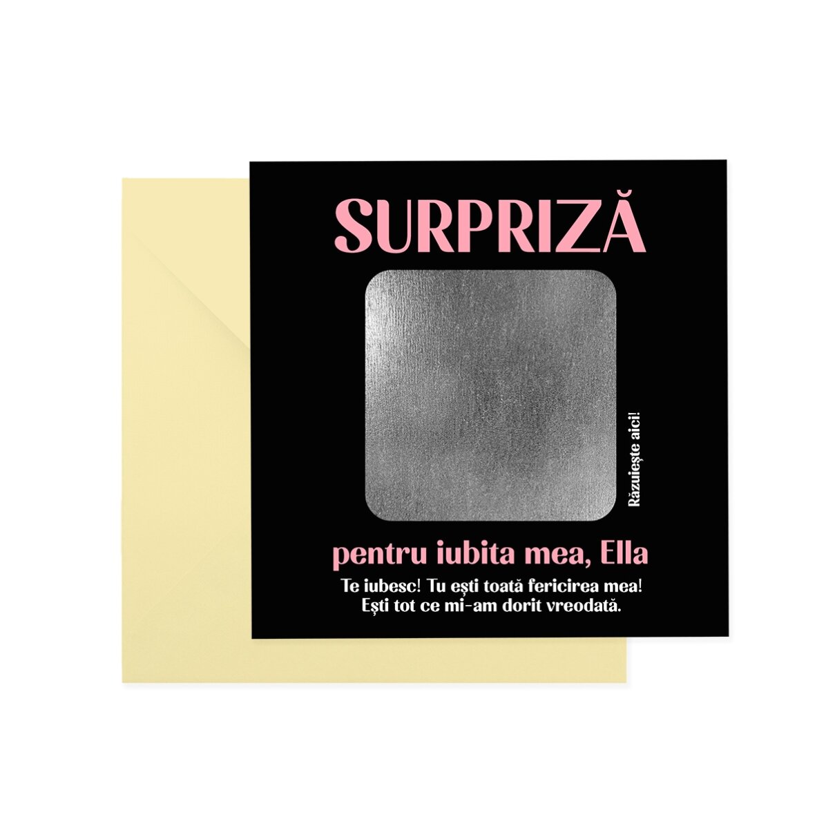 Carta gratta e vinci personalizzata con testo - La sorpresa