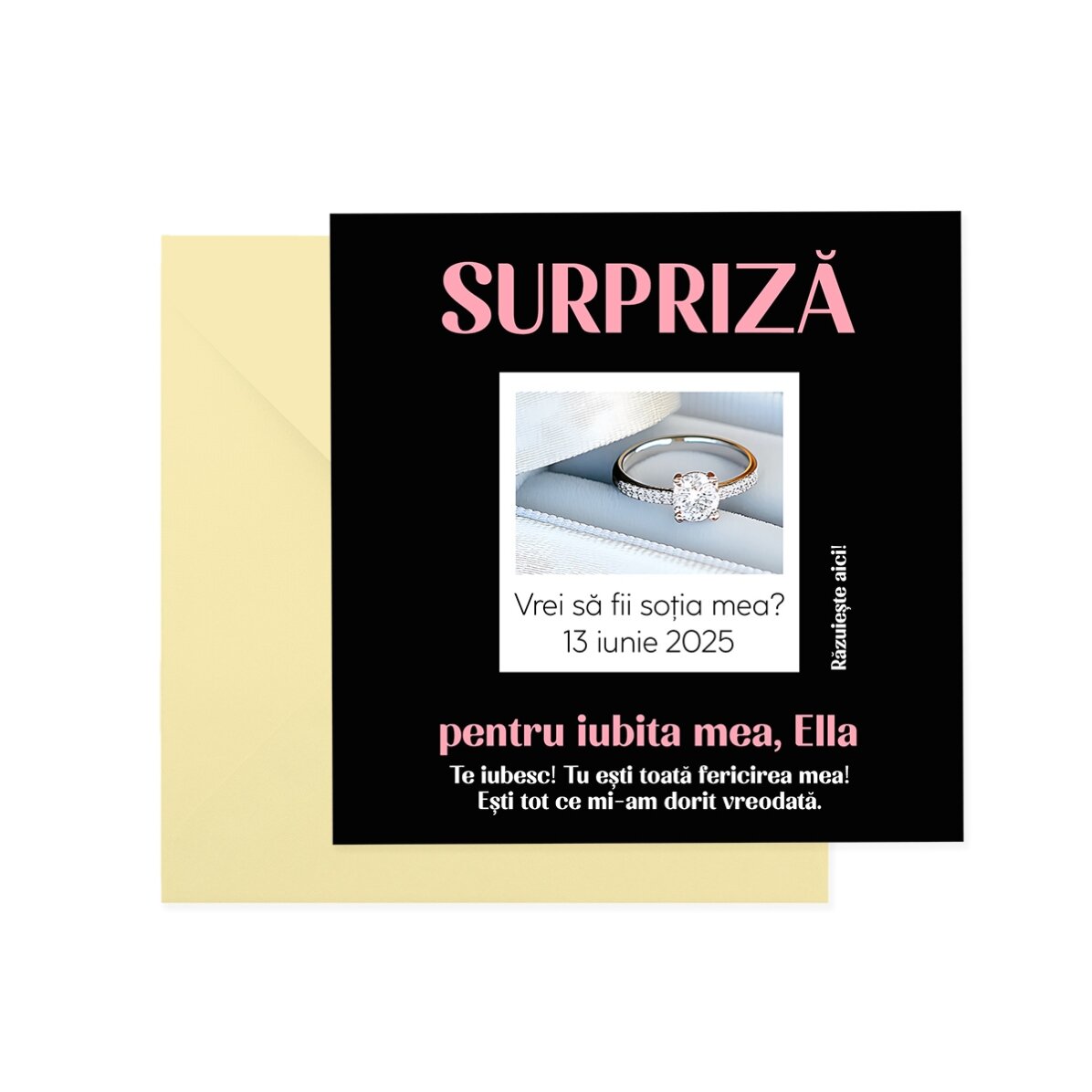 Carta gratta e vinci personalizzata con testo - La sorpresa