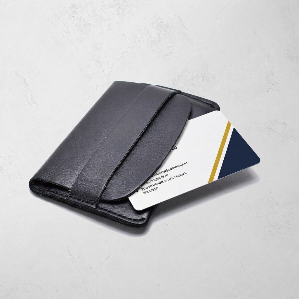 Biglietto da visita personalizzato in alluminio, design geometrico, logo e codice QR