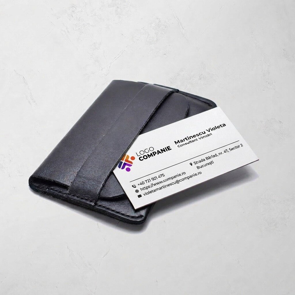 Biglietti da visita su carta personalizzati fronte-retro con codice QR e dati di contatto