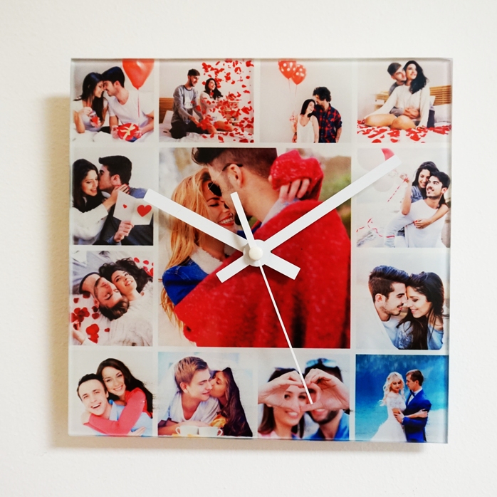 Orologio quadrato personalizzato con 13 foto