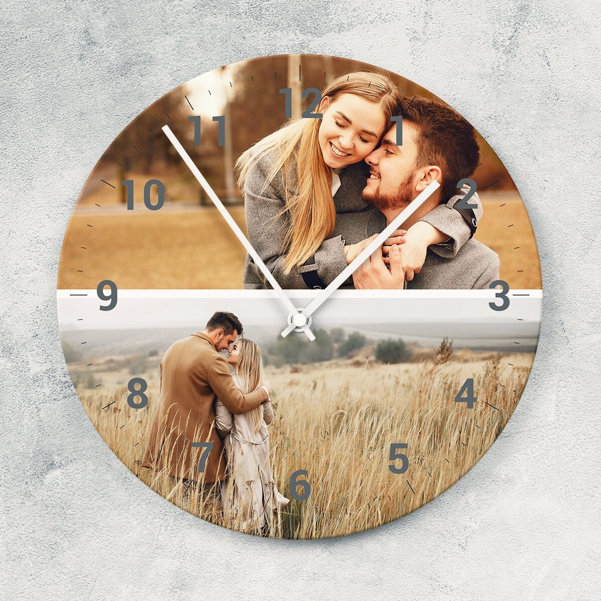 Orologio personalizzato con 2 foto e numeri