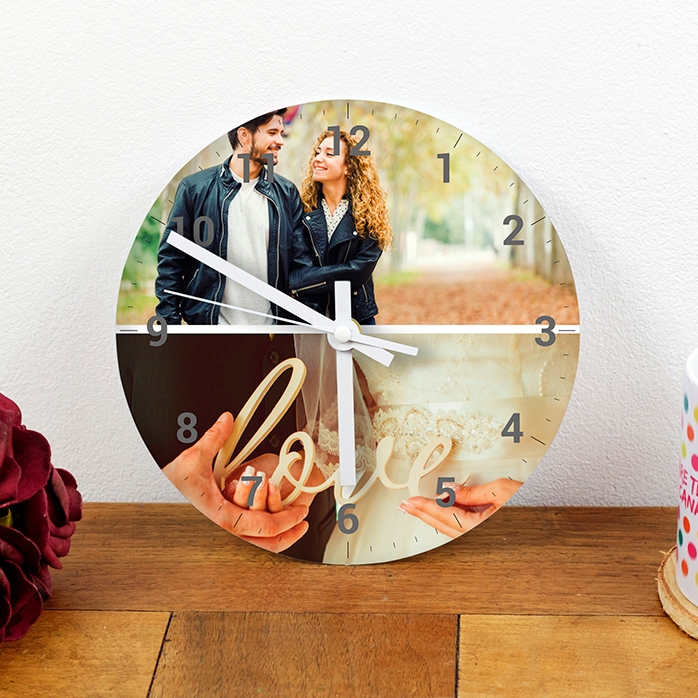 Orologio personalizzato con 2 foto e numeri
