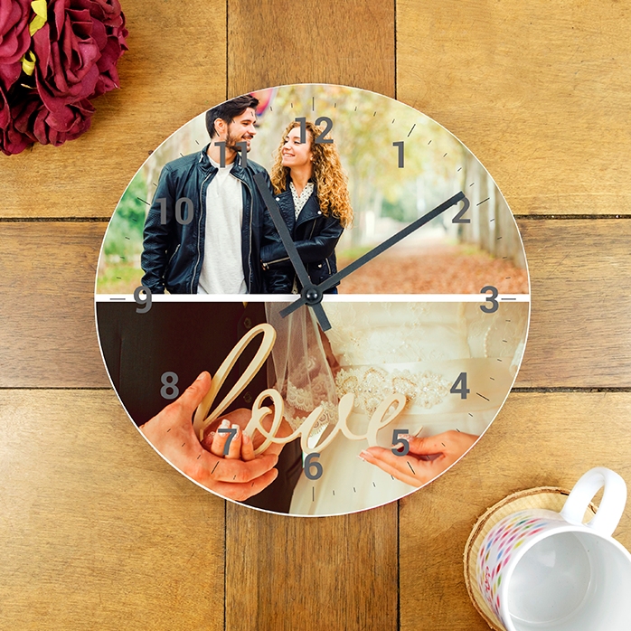 Orologio personalizzato con 2 foto e numeri