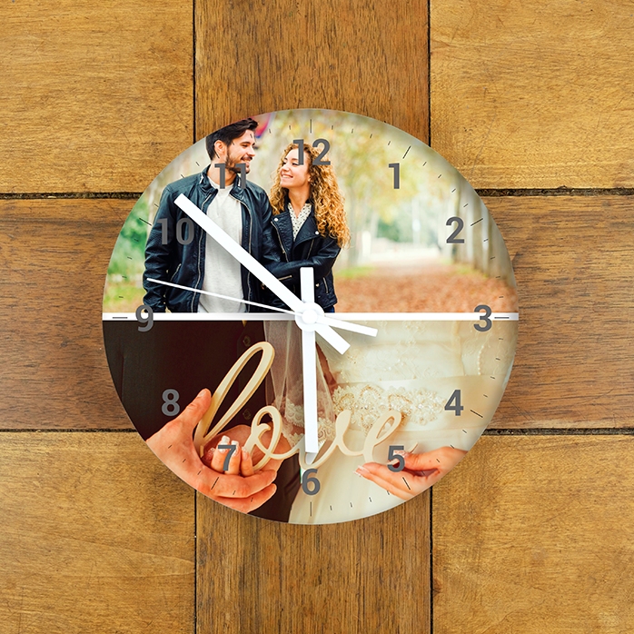 Orologio personalizzato con 2 foto e numeri