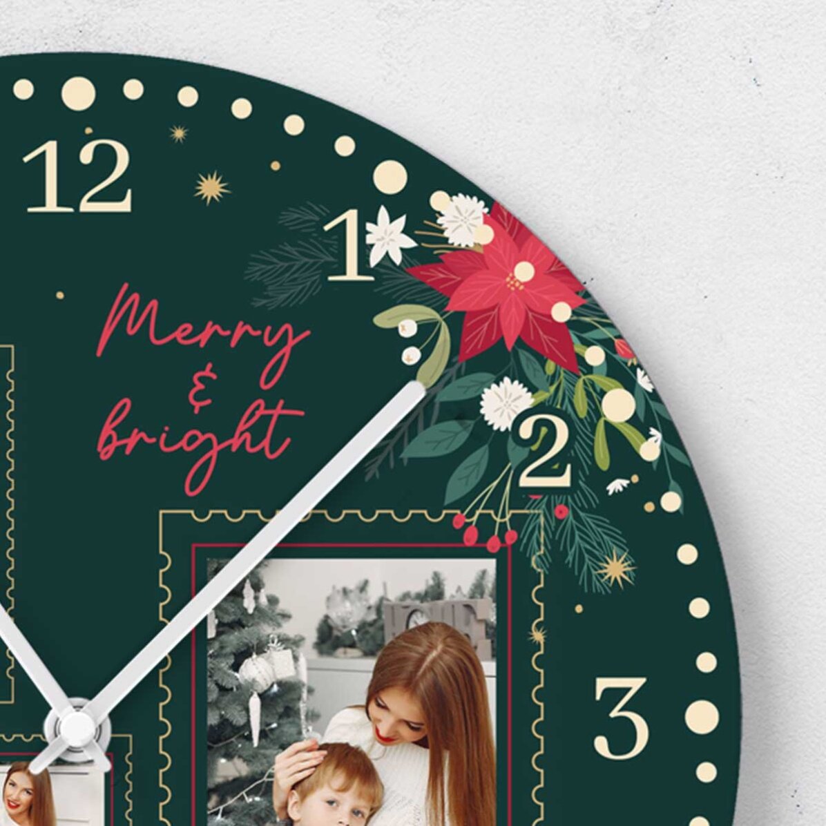 Orologio personalizzato con 4 foto - Ricordi delle feste