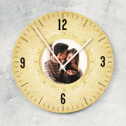 Personalised clock with a photo - vintage design model