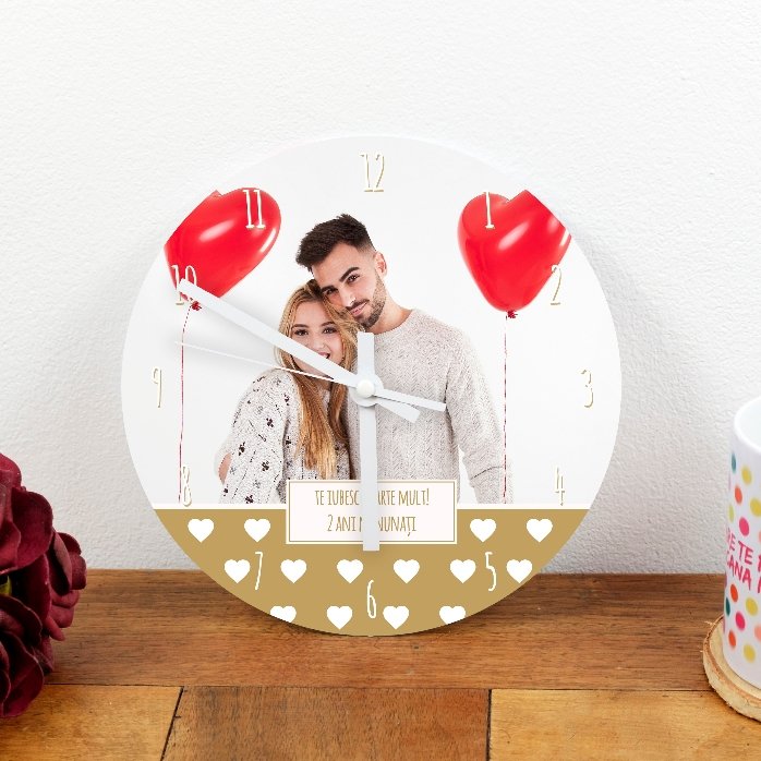 Orologio personalizzato con foto, testo e numeri