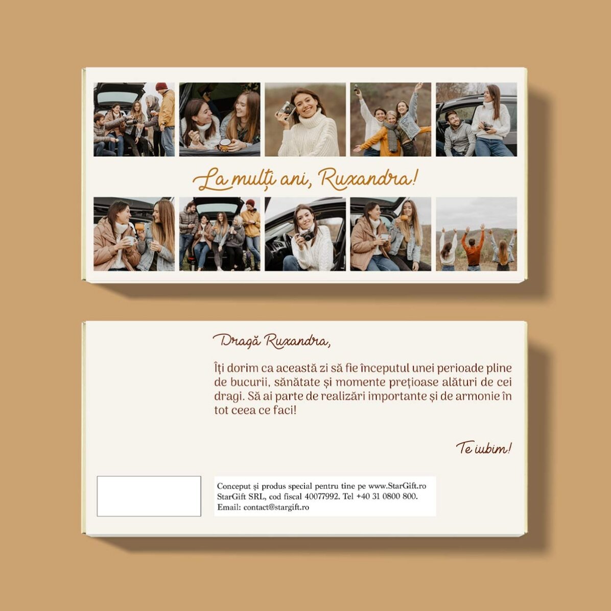 Cioccolato personalizzato con 10 foto e un messaggio - Buon compleanno!