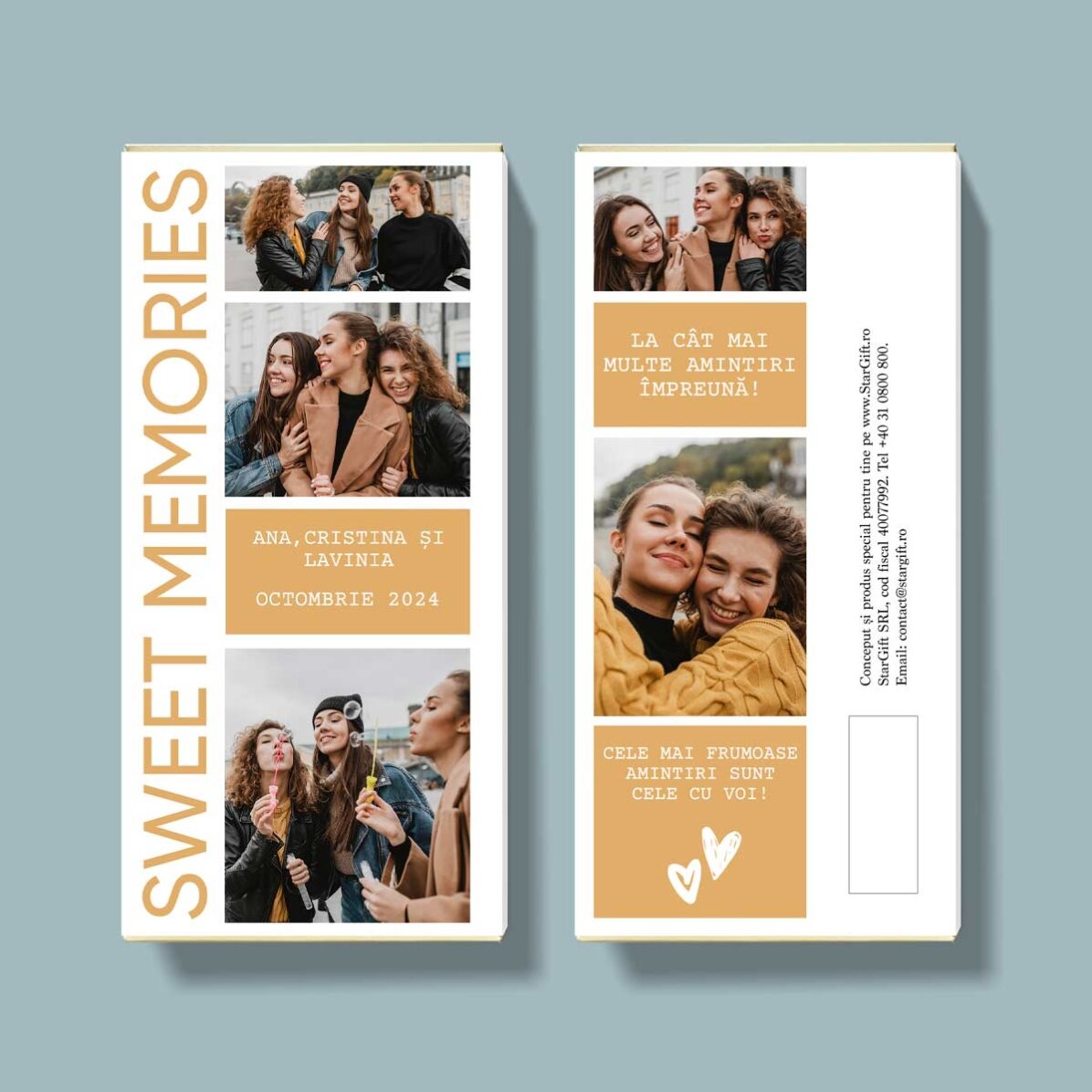 Cioccolato personalizzato con 5 foto e un messaggio - Sweet Memories